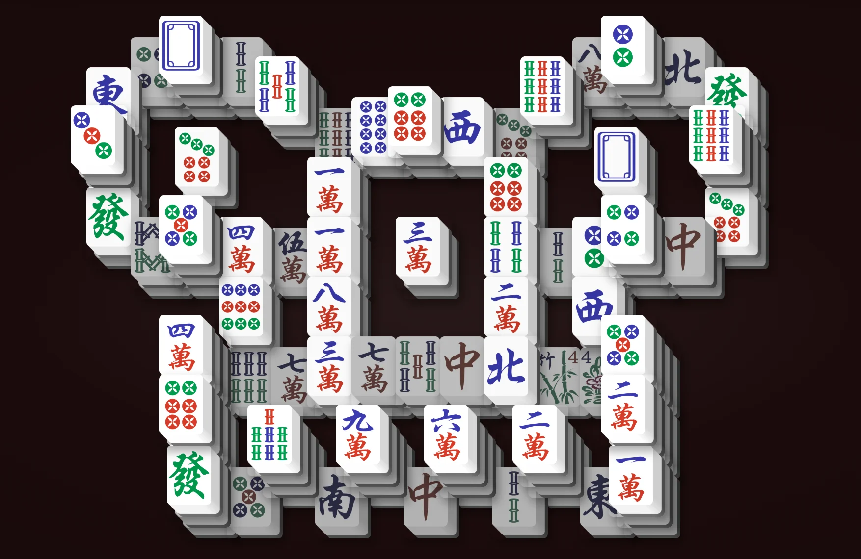 Dragon Mahjong Solitaire layout