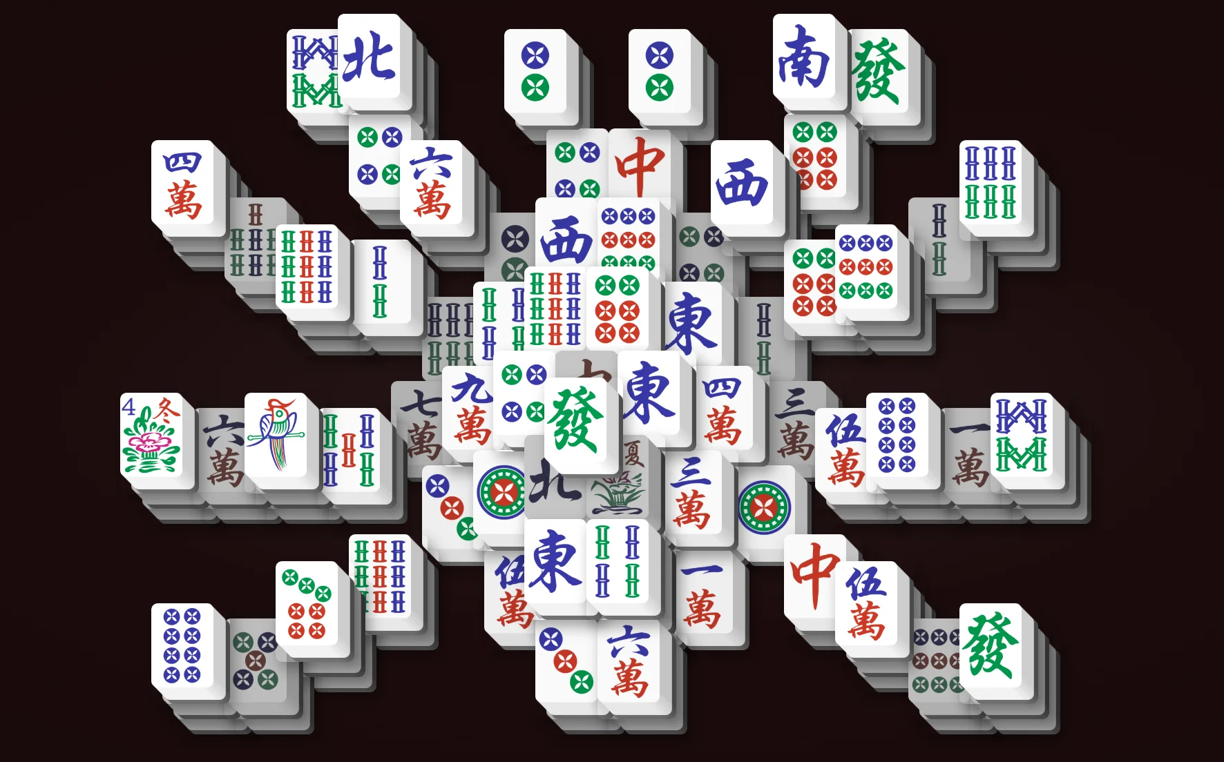Spider Mahjong Solitaire layout