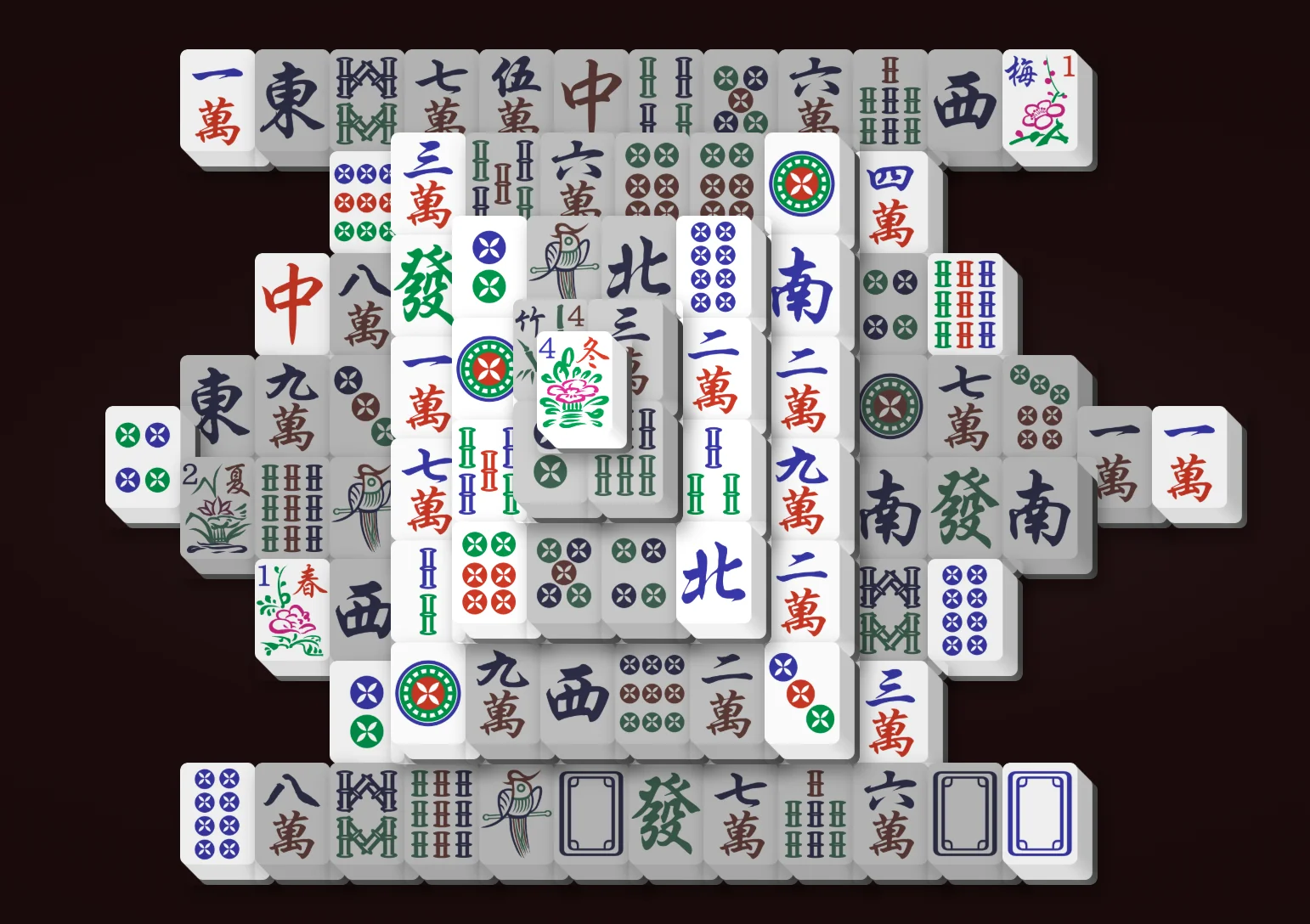 Turtle (Classic) Mahjong Solitaire layout